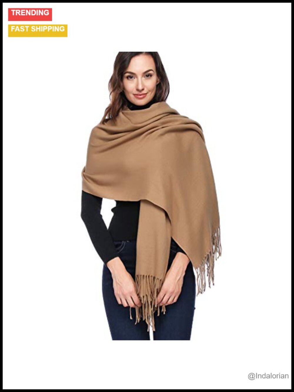 Oversized Pashmina Shawl Wrap Viscose Polyester Winter Warm Scarf
